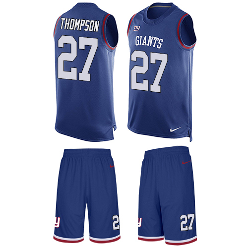 Men's Limited Darian Thompson Nike Jersey Royal Blue - #27 Tank Top Suit NFL New York Giants